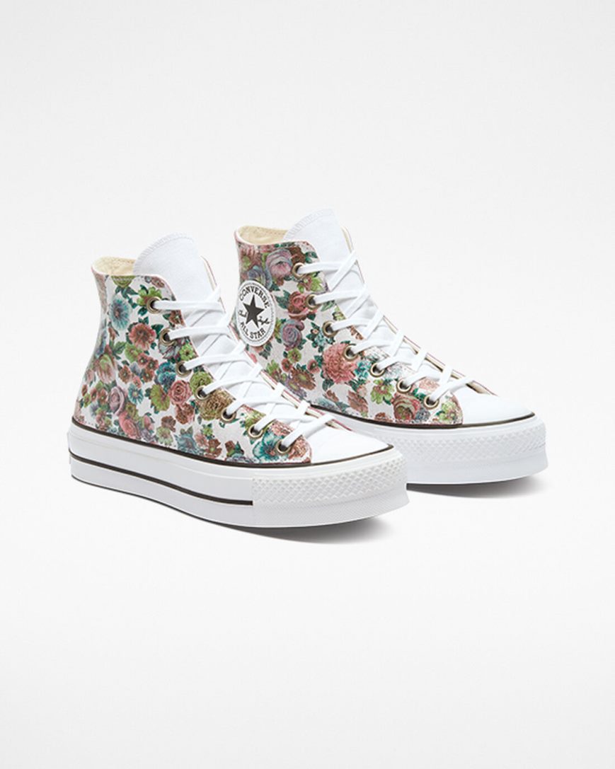 Zapatos Plataforma Converse Chuck Taylor All Star Lift LTD Floral Altas Mujer Flores | PE 2WE780